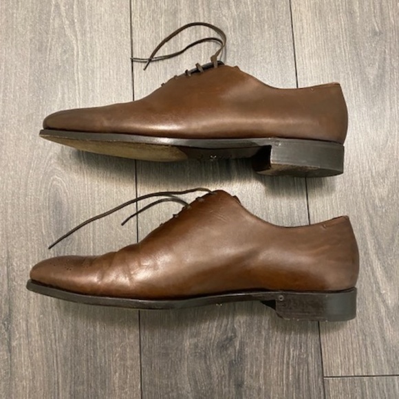 Ermenegildo Zegna Brown Leather Oxford Size 11 - Picture 4 of 16